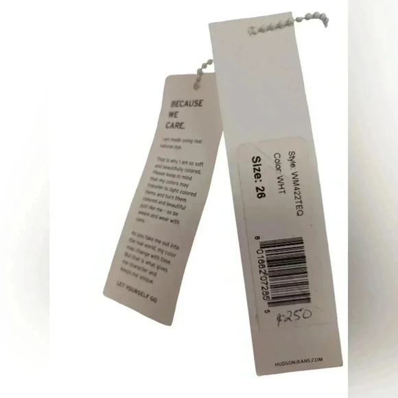 Hudson Midrise Collin Skinny White Jeans BNWT Size 26 - Picture 11 of 12